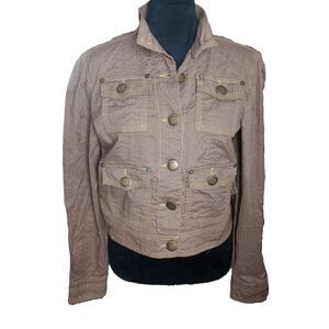 Mandarine Women's Size 11Brown Pinstripe Utility Jacket, Vintage